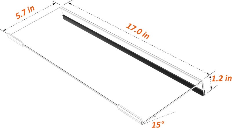 Egchi Computer Keyboard Stand PC Keyboard Stand, Acrylic Tilted Keyboard Stand for Ergonomic Typing Clear Keyboard Tray for Easy Typing and Working, Keyboard Holder with Silicone Non-Slip Case - Image 2
